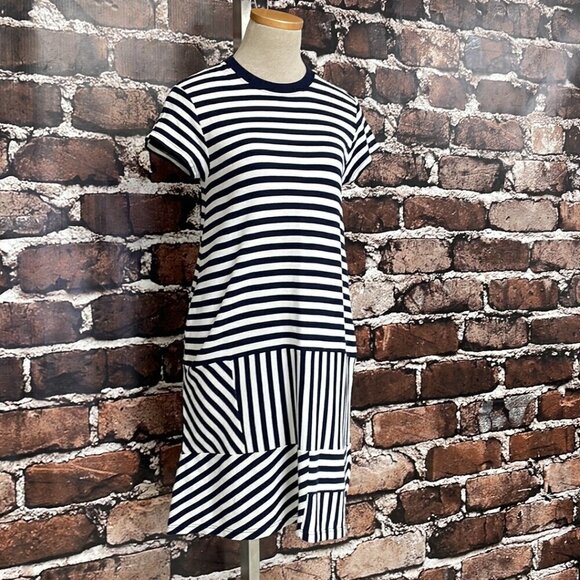 ATM Anthony Thomas Melillo Dress Crew Neck Striped Blue Size X Small XS - Picture 8 of 17